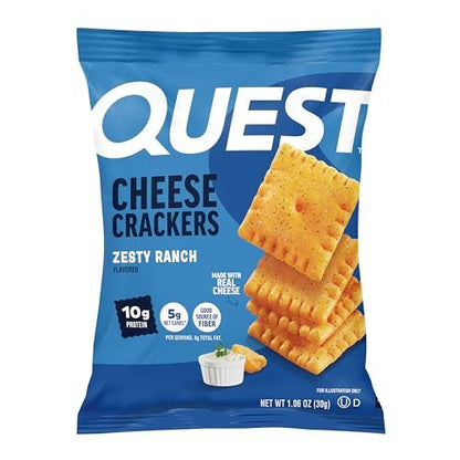 Quest Nutrition Käsecracker, Zesty Ranch Geschmack, 10g Protein, 5g Netto-Kohlenhydrate, High Protein, 12er-Pack