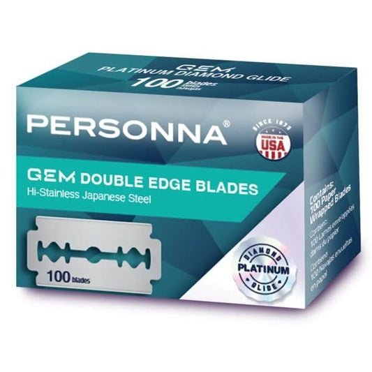 Personna Platinum GEM Rasierklingen – Doppelseitig, Chirurgischer Japanischer Edelstahl mit Platin-Diamant-Gleitbeschichtung (100er-Pack)