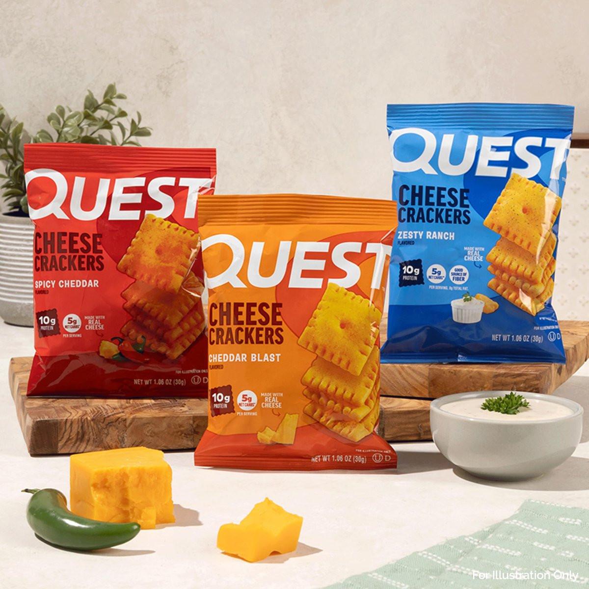 Quest Nutrition Käsecracker mit Zesty Ranch Geschmack, 10g Protein, 5g Netto-Kohlenhydrate, High Protein, 4er-Pack