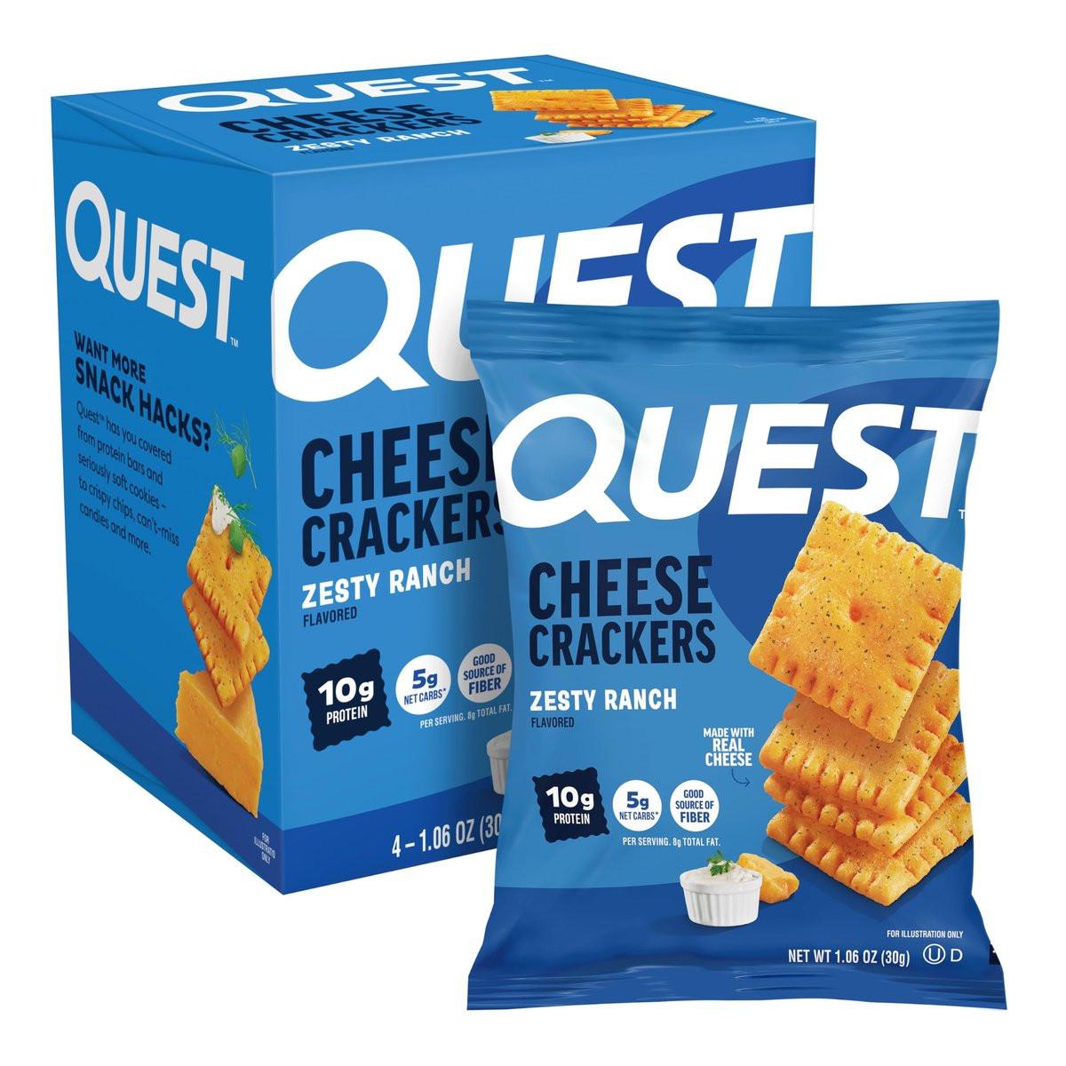 Quest Nutrition Käsecracker mit Zesty Ranch Geschmack, 10g Protein, 5g Netto-Kohlenhydrate, High Protein, 4er-Pack