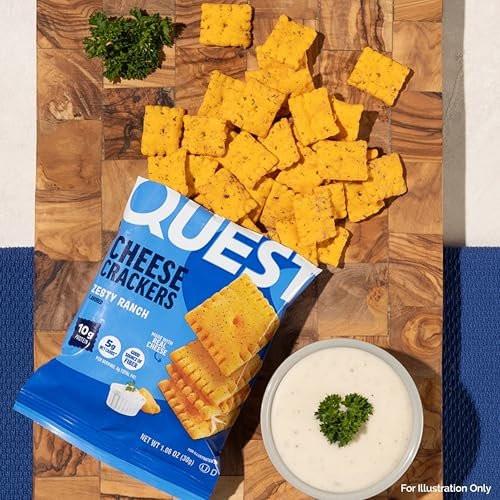 Quest Nutrition Käsecracker mit Zesty Ranch Geschmack, 10g Protein, 5g Netto-Kohlenhydrate, High Protein, 4er-Pack