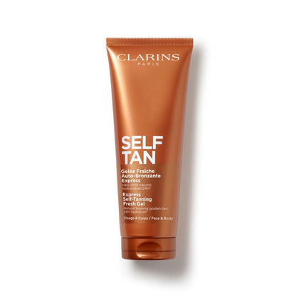 Clarins Selbstbräunungsgel – Schnell trocknender Selbstbräuner für Gesicht und Körper – Natürlicher, streifenfreier, langanhaltender Sonnenkuss – 24h Feuchtigkeit* mit Aloe Vera & Glycerin – 4,5 oz