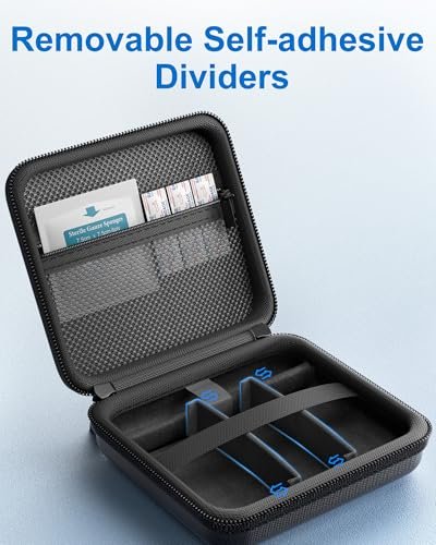 ProCase Diabetes-Tragetasche – Tragbare Aufbewahrungstasche für Blutzuckermessgerät, Teststreifen, Lanzetten & Zubehör – Schwarz