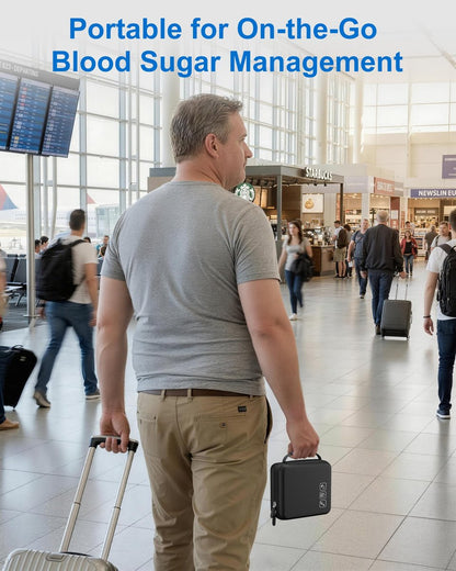 ProCase Diabetes-Tragetasche – Tragbare Aufbewahrungstasche für Blutzuckermessgerät, Teststreifen, Lanzetten & Zubehör – Schwarz