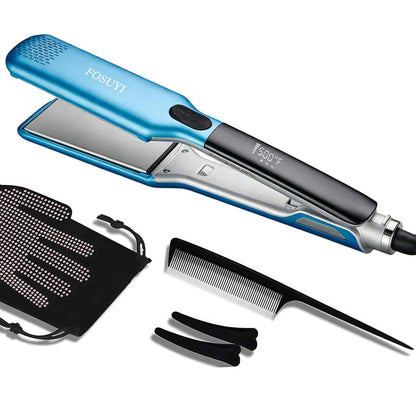FOSUYI Professioneller Haarglätter – 500 Grad Celsius Hochtemperatur-Glätteisen, 2 Zoll Keramik-Wide-Plate, 2-in-1 Glätter und Lockenstab, Ionen-Technologie gegen Frizz für glattes und glänzendes Haar