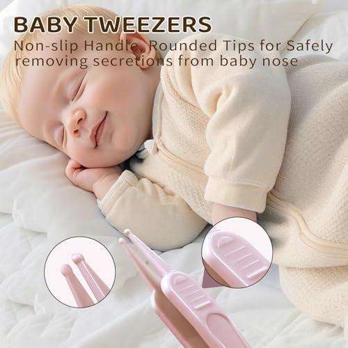 Baby Nagelset mit süßem Eulen-Design – Maniküre- und Pediküre-Set für Neugeborene mit Nagelknipser, Schere, Feile und Pinzette für die Pflege von Babys und Kleinkindern (Geschenk für Mütter) (Pink)
