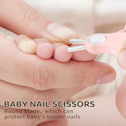 Baby Nagelset mit süßem Eulen-Design – Maniküre- und Pediküre-Set für Neugeborene mit Nagelknipser, Schere, Feile und Pinzette für die Pflege von Babys und Kleinkindern (Geschenk für Mütter) (Pink)