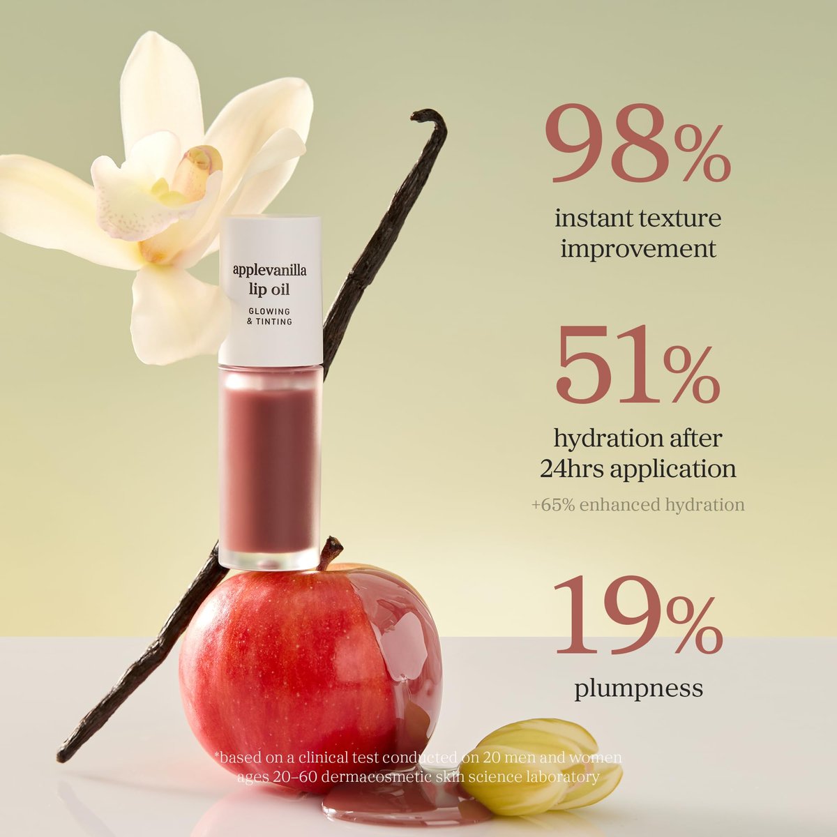 NOONI Korean Lip Oil – Applevanilla | Lang anhaltende, feuchtigkeitsspendende Lippenpflege mit aufpolsternder Wirkung, wasserfest, kein Abziehen, koreanischer Tinten-Lippenstain, nährendes Kristallklar, 3,5 ml