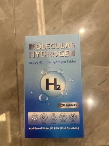 Wasserstoff-Wasser-Tabletten mit Magnesium – 12 PPM H2 Molekularer Wasserstoff für Trinkwasser, schnell löslich, Antioxidans-Unterstützung für Zellvitalität, Energiegewinnung, Nicht-GVO, 120 Stück