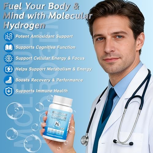 Wasserstoff-Wasser-Tabletten mit Magnesium – 12 PPM H2 Molekularer Wasserstoff für Trinkwasser, schnell löslich, Antioxidans-Unterstützung für Zellvitalität, Energiegewinnung, Nicht-GVO, 120 Stück
