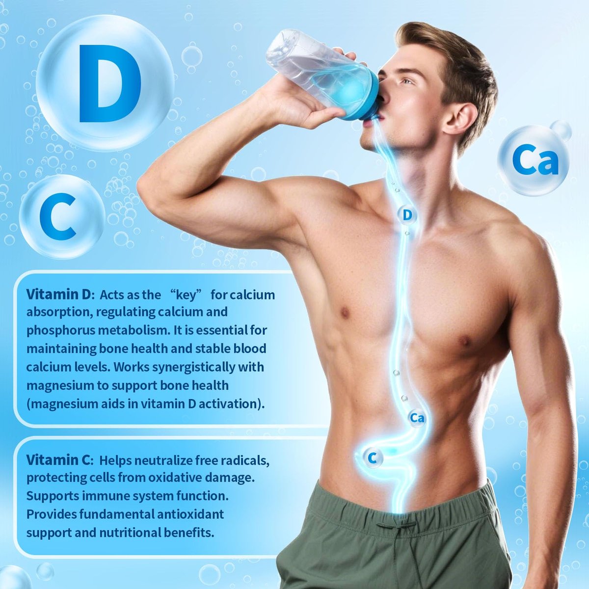 VivoNu Hydrogen-Wasser-Tabletten mit Elektrolyten & Magnesium-Komplex, Vitamin C & D | 2 Geschmacksrichtungen (Orange & Himbeere) | Zuckerfreies Elektrolyt-Pulver-Alternative für schnelle Hydration & Erholung