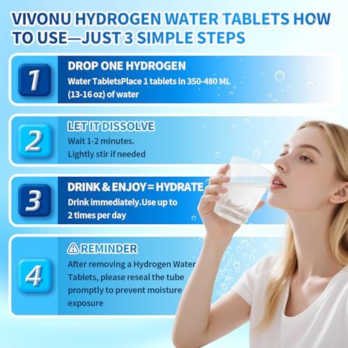 VivoNu Hydrogen-Wasser-Tabletten mit Elektrolyten & Magnesium-Komplex, Vitamin C & D | 2 Geschmacksrichtungen (Orange & Himbeere) | Zuckerfreies Elektrolyt-Pulver-Alternative für schnelle Hydration & Erholung