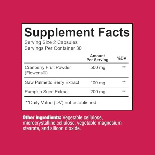 Premium Blasenunterstützung – Kapseln für gelegentlichen Harndrang, Häufigkeit & Inkontinenz – mit klinisch getesteter Cranberry, Kürbis & Sägepalme – 60 Kapseln