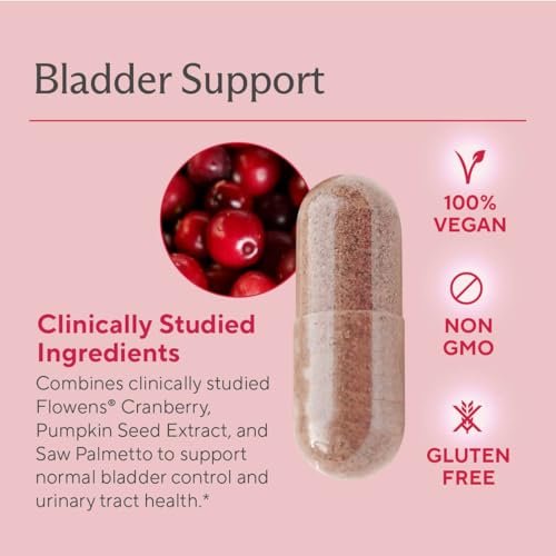 Premium Blasenunterstützung – Kapseln für gelegentlichen Harndrang, Häufigkeit & Inkontinenz – mit klinisch getesteter Cranberry, Kürbis & Sägepalme – 60 Kapseln
