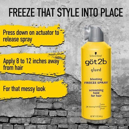 Got2b Glued Travel-Size Blasting Freeze Haarspray, Mini 2 oz Aerosol (6er Pack) – Starker Halt für unterwegs