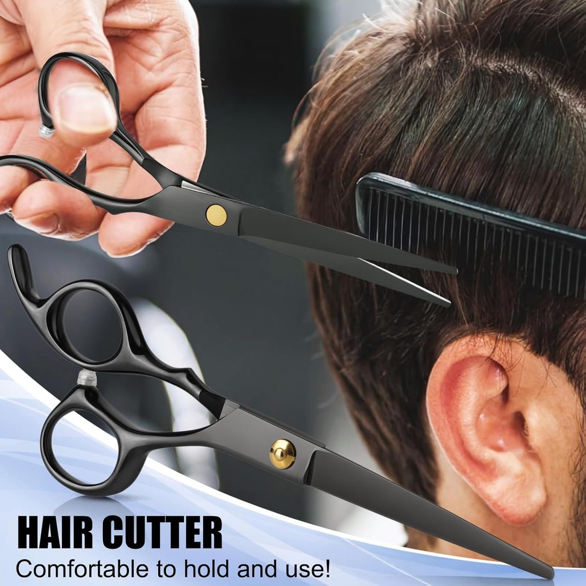 Professionelles Haarschneideset - Edelstahl Friseurschere mit Effilierschere für Männer, Frauen, Kinder - Salon & Zuhause