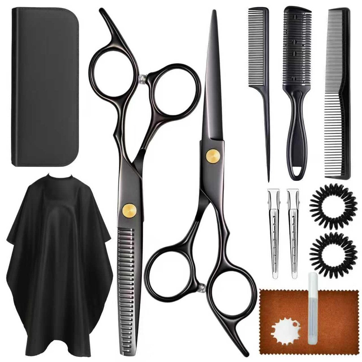 Professionelles Haarschneideset - Edelstahl Friseurschere mit Effilierschere für Männer, Frauen, Kinder - Salon & Zuhause