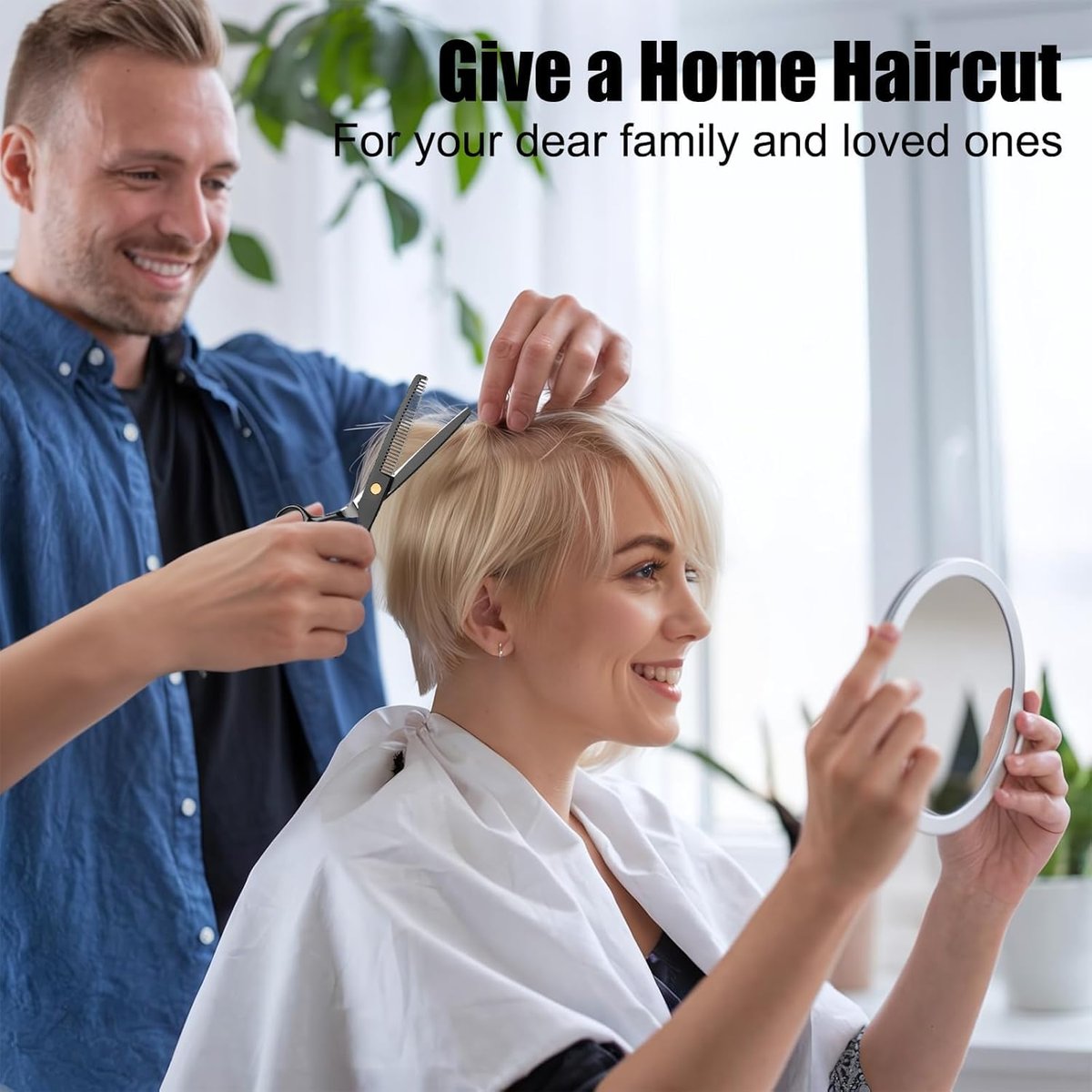 Professionelles Haarschneideset - Edelstahl Friseurschere mit Effilierschere für Männer, Frauen, Kinder - Salon & Zuhause