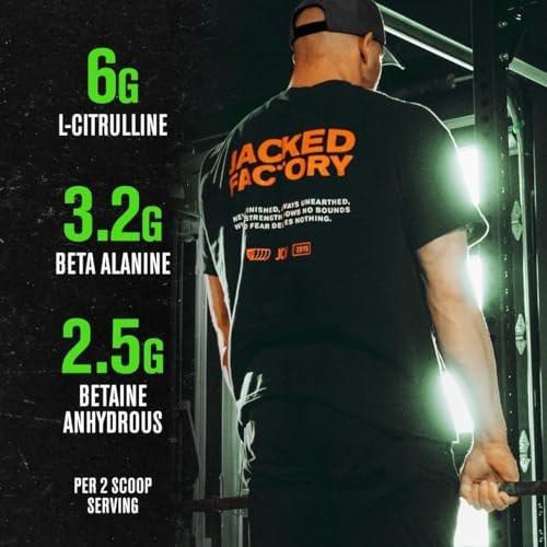 Jacked Factory NITROSURGE Pre-Workout Booster - Endlose Energie, sofortige Kraftsteigerung, klarer Fokus, intensive Pump - mit Beta-Alanin - 10 Portionen, Blaue Himbeere
