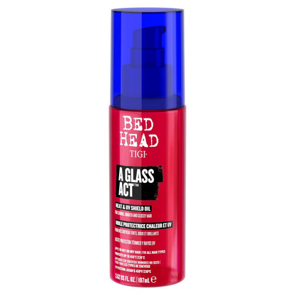 Bed Head by TIGI A Glass Act Multi-Tasking Hitzeschutzöl mit UV- & Farbschutz, Anti-Frizz & Glass-Shine Finish, 107 ml
