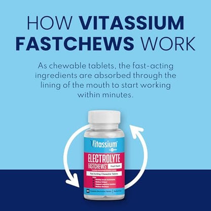 Vitassium FastChews – Kaubare Elektrolyttabletten für POTS-Management und natriumreiche Ernährung, Erdbeer-Zitronen-Limo, 60 Stück