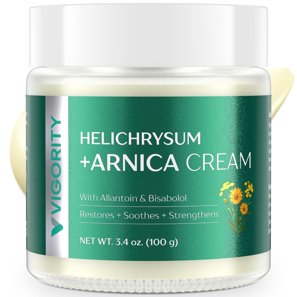 Vigority Arnica Prell-Creme: Extra Stärke für Blutergüsse, reife & dünne Haut mit Helichrysum, Vitamin K, C & E - Beruhigt, regeneriert & stärkt die Hautbarriere für Erwachsene & Senioren - 100 ml