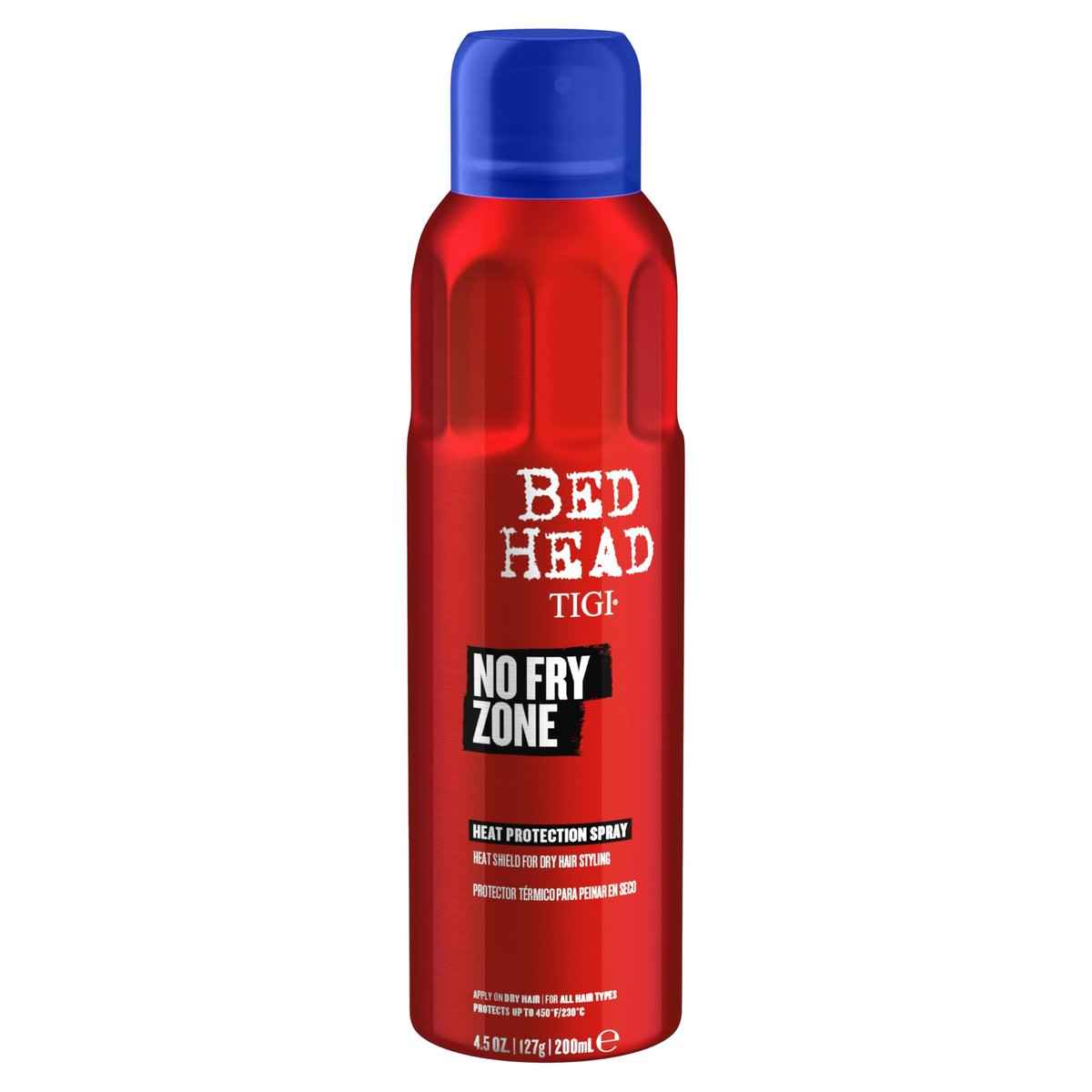 Bed Head by TIGI No Fry Zone Trockenhitzeschutzspray – 450°F Hitzeschutz, 72-Stunden-Feuchtigkeitsschild & Anti-Statik-Restyling-Spray, 4,5 oz