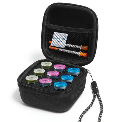 Ehpiern 9-Fach Peptid-Aufbewahrungsbox, Insulinflaschen-Schutzbehälter für den Kühlschrank, Organizer für Diabetiker, passend für 10-ml-U-100-Insulinflaschen, Aufbewahrungstasche mit Handgelenksriemen (Schwarz)