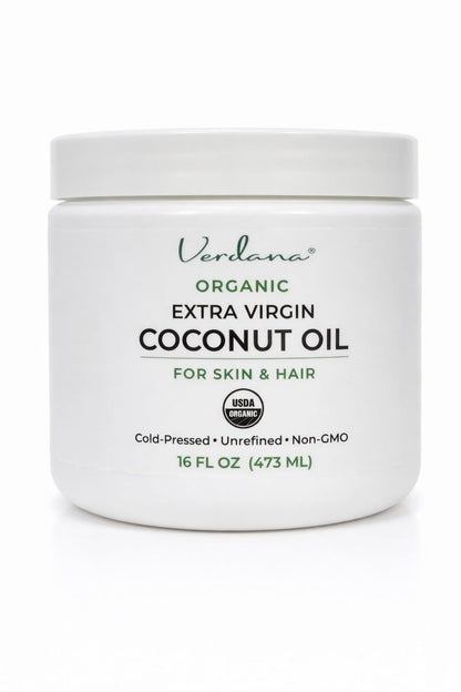 Verdana Bio-Kokosöl für Haut & Haar, Extra Nativ Unraffiniert Kaltgepresst, Reichhaltige Feuchtigkeitspflege für trockene Haut & Körper, USDA Bio, 473 ml Glas