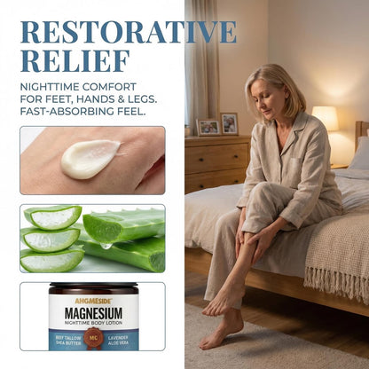 Ahgmeside Neuropathie Creme – Magnesium Nervenberuhigungslotion für Füße, Hände, Beine & Zehen, schnell einziehende Neuropathie Creme für Schlaf, Entspannung & wohltuenden Komfort, nicht fettende Körperbutter, 118 ml