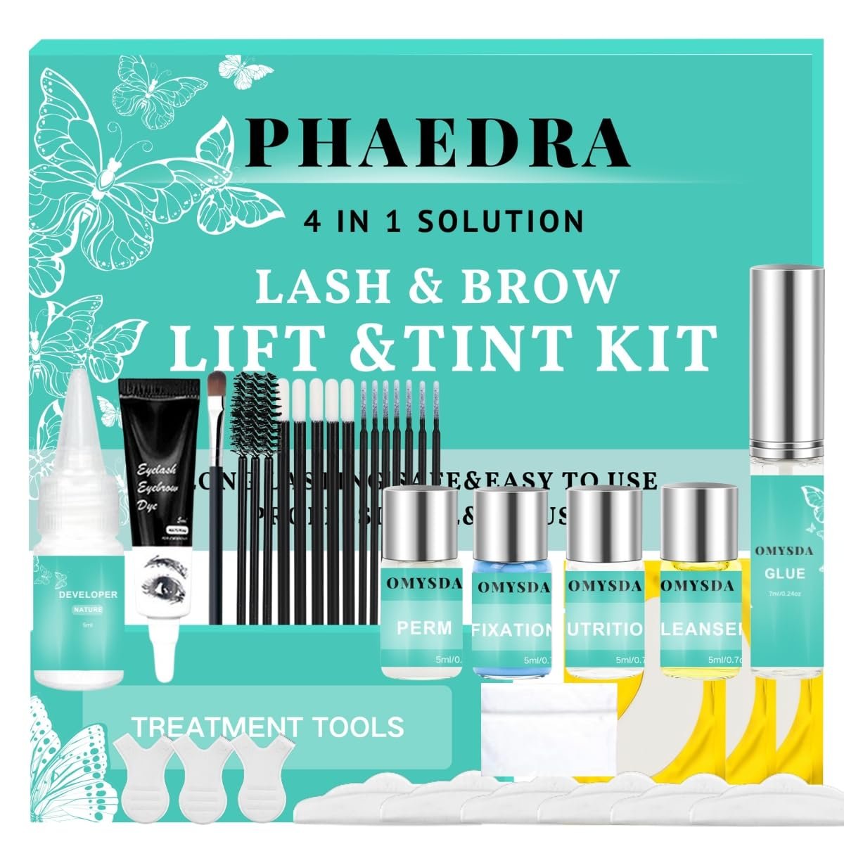 Lash Lift und Brow Lamination Kit Schwarz – Professionelles 4-in-1 Wimpern- und Augenbrauen-Perm-Set für 6-8 Wochen haltbare Ergebnisse, für DIY oder professionelle Anwendung