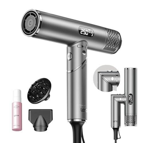 Faltbarer Haartrockner mit Diffusor – 1600W professioneller Hochgeschwindigkeits-Haartrockner mit Kamm, 100.000 U/min, 4 Temperaturen & 3 Geschwindigkeiten, leise, tragbar für Zuhause, Reisen & Fitnessstudio