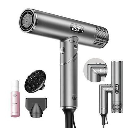 Faltbarer Haartrockner mit Diffusor – 1600W professioneller Hochgeschwindigkeits-Haartrockner mit Kamm, 100.000 U/min, 4 Temperaturen & 3 Geschwindigkeiten, leise, tragbar für Zuhause, Reisen & Fitnessstudio