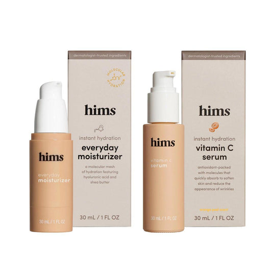 Hims Everyday Moisturizer für Männer & Vitamin C Serum Set – Leichte Feuchtigkeitspflege mit Hyaluronsäure und Sheabutter + Anti-Aging Serum gegen Falten