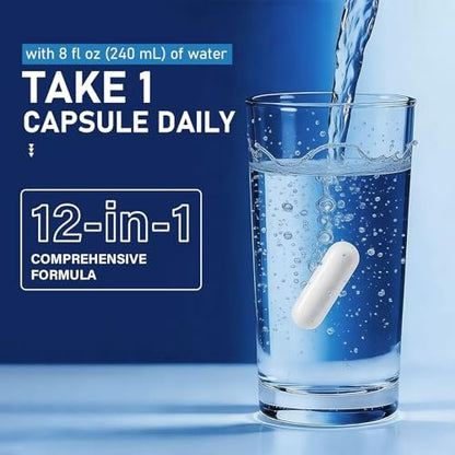 12-in-1 Magnesium Komplex – 1000 mg mit Glycinat, Citrat, Malat, L-Threonat, Taurat – 90 Kapseln für 90 Tage – Vegan &amp; leicht zu schlucken