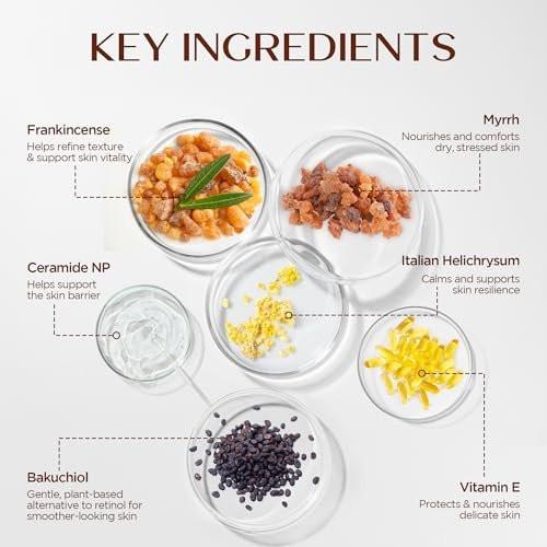 Vigority Weihrauch Balsam: Restorative Feuchtigkeitscreme für trockene, reife & rissige Haut – Glättet alternde Haut mit Helichrysum & Bakuchiol – Hydratisiert, pflegt & revitalisiert für Gesicht & Körper – 100 ml