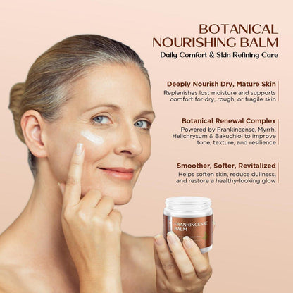 Vigority Weihrauch Balsam: Restorative Feuchtigkeitscreme für trockene, reife & rissige Haut – Glättet alternde Haut mit Helichrysum & Bakuchiol – Hydratisiert, pflegt & revitalisiert für Gesicht & Körper – 100 ml