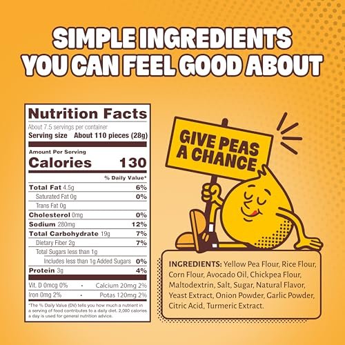 Hippeas Pops Erbsenprotein-Puffs, Cheezy Does It, 1 x 212 g Beutel, gebackene luftige Snacks, 3 g pflanzliches Protein, mit Avocadoöl, 50 % weniger Fett, laktose- & glutenfrei, Non-GMO, frei von den Top 9 Allergenen