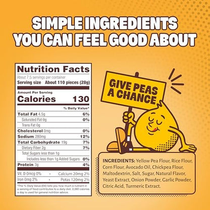 Hippeas Pops Erbsenprotein-Puffs, Cheezy Does It, 1 x 212 g Beutel, gebackene luftige Snacks, 3 g pflanzliches Protein, mit Avocadoöl, 50 % weniger Fett, laktose- & glutenfrei, Non-GMO, frei von den Top 9 Allergenen