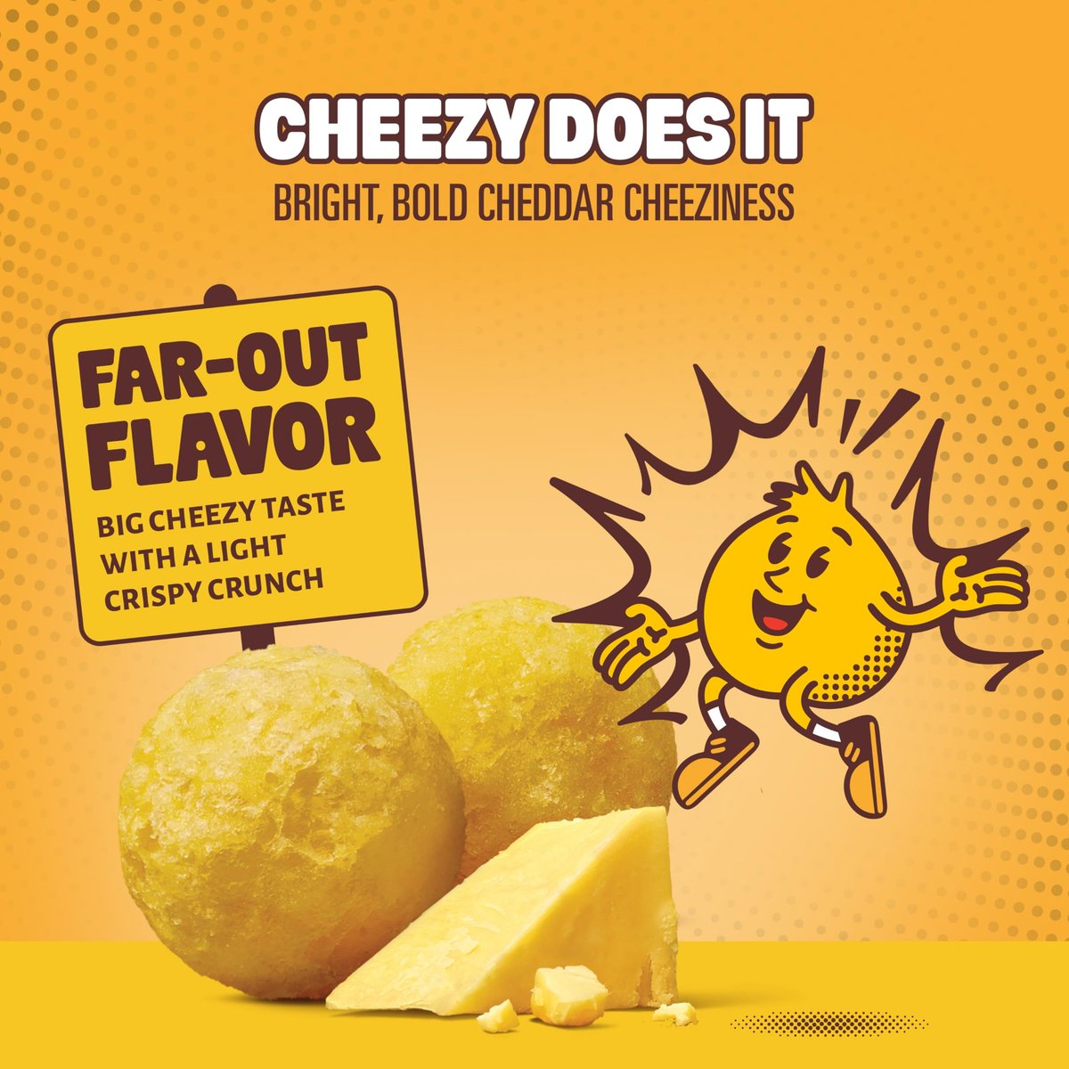 Hippeas Pops Erbsenprotein-Puffs, Cheezy Does It, 1 x 212 g Beutel, gebackene luftige Snacks, 3 g pflanzliches Protein, mit Avocadoöl, 50 % weniger Fett, laktose- & glutenfrei, Non-GMO, frei von den Top 9 Allergenen