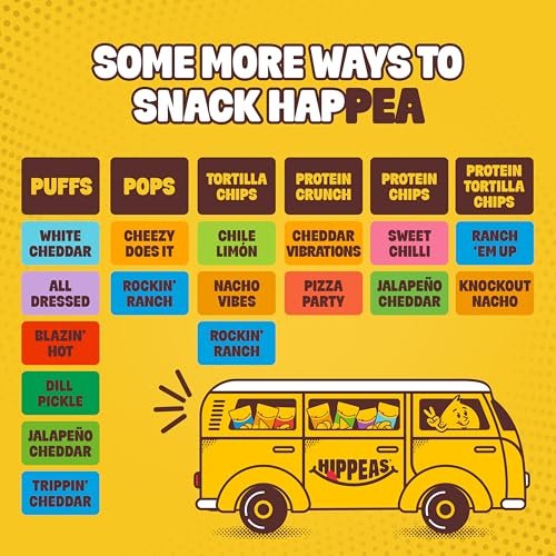 Hippeas Pops Erbsenprotein-Puffs, Cheezy Does It, 1 x 212 g Beutel, gebackene luftige Snacks, 3 g pflanzliches Protein, mit Avocadoöl, 50 % weniger Fett, laktose- & glutenfrei, Non-GMO, frei von den Top 9 Allergenen