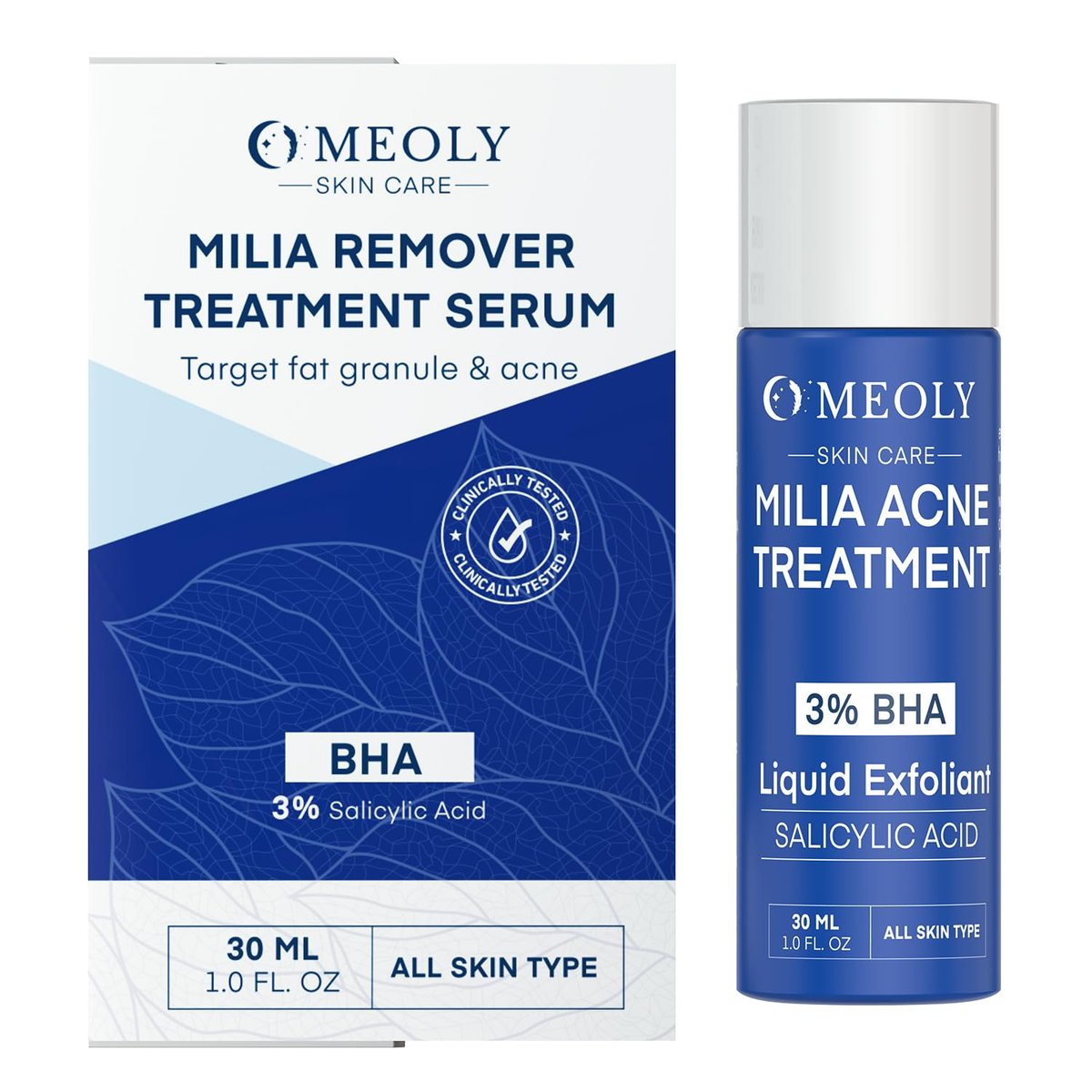 MEOLY Milia Entferner Behandlungsserum: BHA mit Niacinamid für Milia Akne Exfoliant – Fortschrittliche Formel für Männer und Frauen, 30 ml