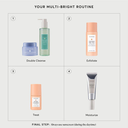 Naturium Multi-Bright Advanced Serum – Aufhellendes Peeling-Serum für strahlende Haut mit L-Arginin, Milchsäure & Glykolsäure, 30 ml