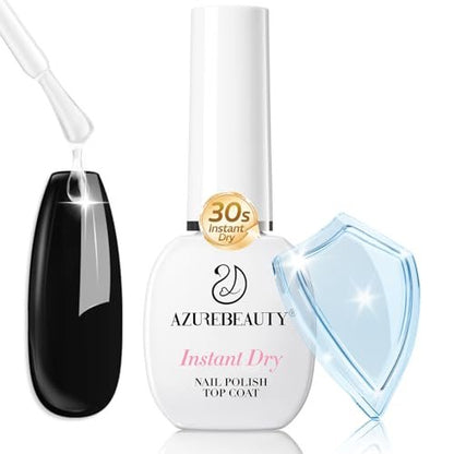AZUREBEAUTY Instant Dry Top Coat für Nagellack – Schnelltrocknender Klarlack, Hochglanz, Splitterfest, Glatte Oberfläche, Schnelle Maniküre