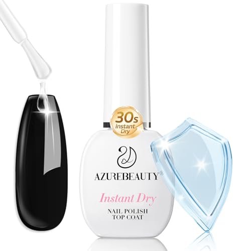 AZUREBEAUTY Instant Dry Top Coat für Nagellack – Schnelltrocknender Klarlack, Hochglanz, Splitterfest, Glatte Oberfläche, Schnelle Maniküre