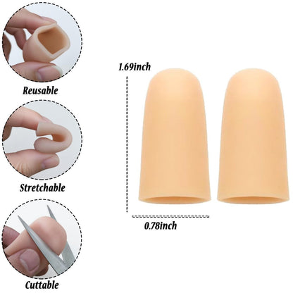 Gel-Fingerlinge Silikon – Schutzkappen für Finger und Daumen bei Arthritis, Rissen, Blasen, Hornhaut und Nagelhaut – Schmerzlinderung & Schutz (Nude)