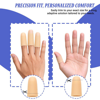 Gel-Fingerlinge Silikon – Schutzkappen für Finger und Daumen bei Arthritis, Rissen, Blasen, Hornhaut und Nagelhaut – Schmerzlinderung & Schutz (Nude)