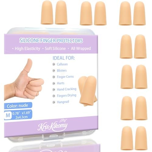 Gel-Fingerlinge Silikon – Schutzkappen für Finger und Daumen bei Arthritis, Rissen, Blasen, Hornhaut und Nagelhaut – Schmerzlinderung & Schutz (Nude)