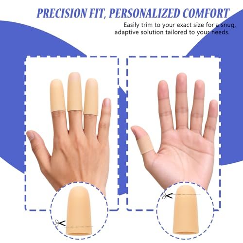 Gel-Fingerlinge Silikon – Schutzkappen für Finger und Daumen bei Arthritis, Rissen, Blasen, Hornhaut und Nagelhaut – Schmerzlinderung & Schutz (Nude)