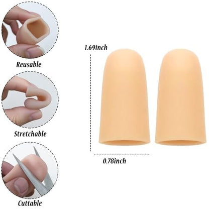 Gel-Fingerlinge Silikon – Schutzkappen für Finger und Daumen bei Arthritis, Rissen, Blasen, Hornhaut und Nagelhaut – Schmerzlinderung & Schutz (Nude)